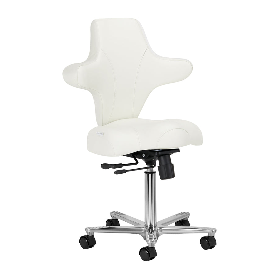 Taburete con Ruedas y Respaldo Azzurro Special 152 Blanco