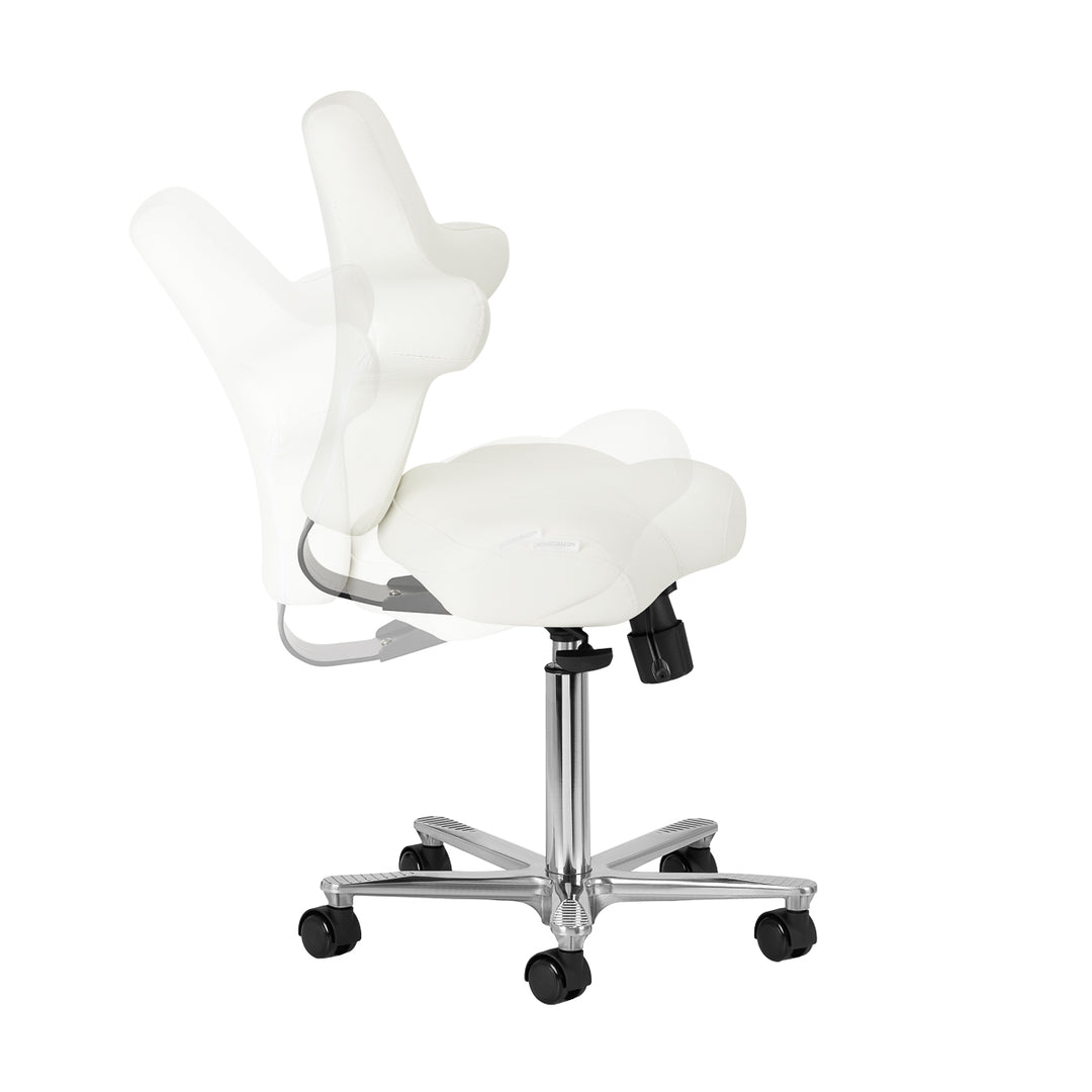 Taburete con Ruedas y Respaldo Azzurro Special 152 Blanco - imagen 6