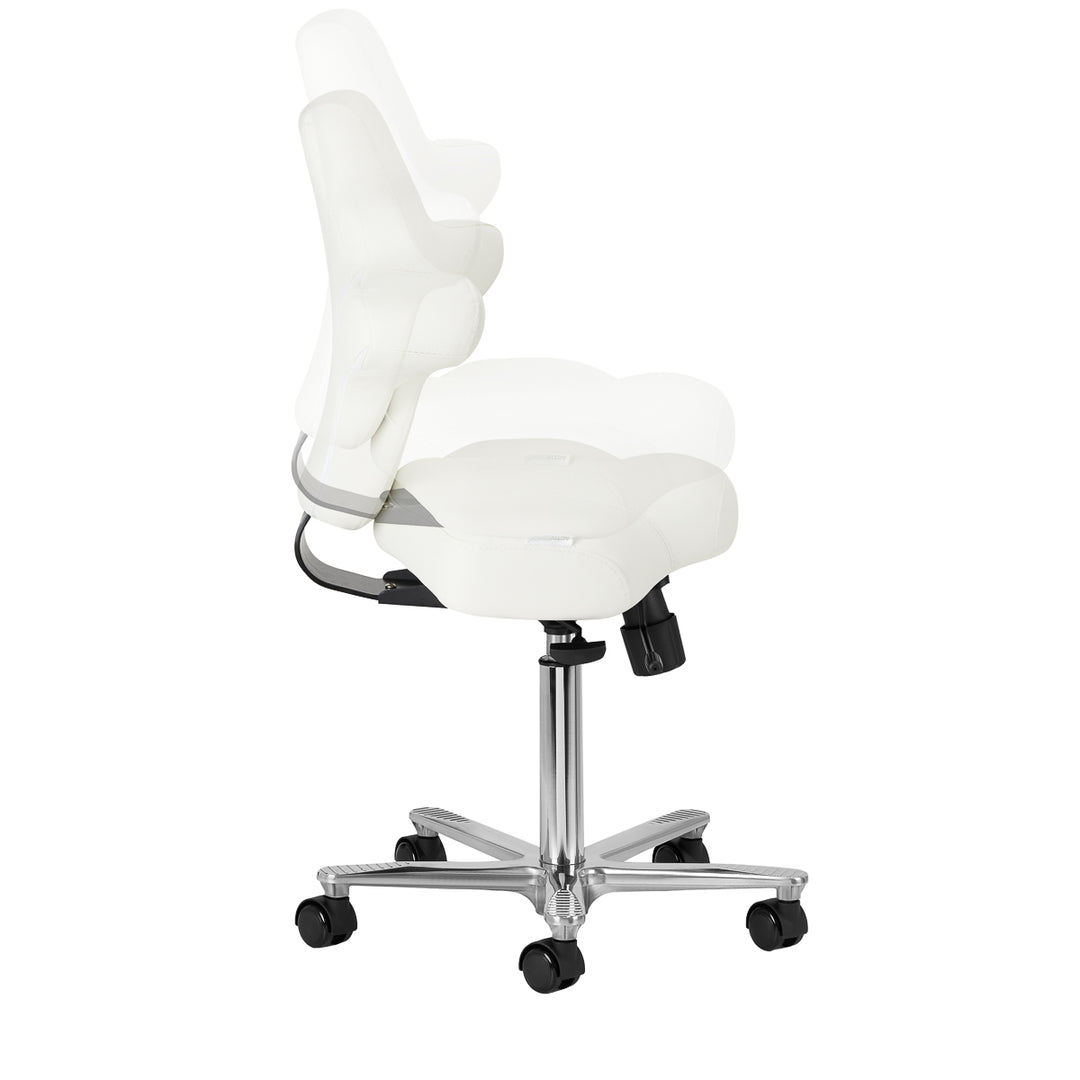 Taburete con Ruedas y Respaldo Azzurro Special 152 Blanco - imagen 7