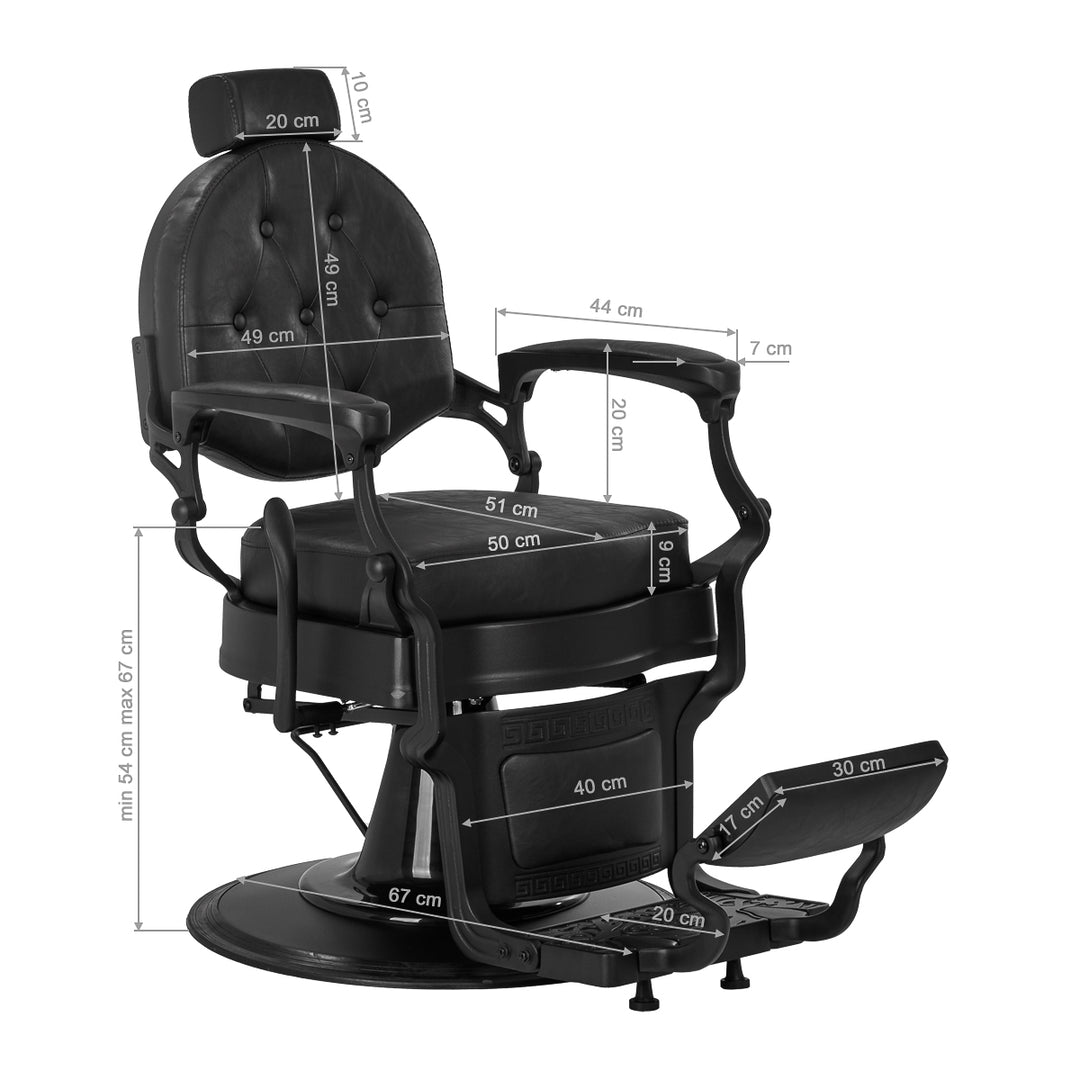 Sillón de Barberia Gabbiano President Negro - imagen 18