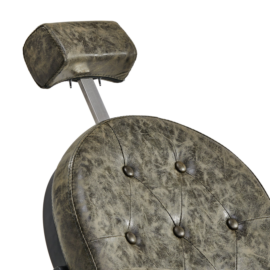 Sillón de Barberia Gabbiano President Old Leather Verde - imagen 15