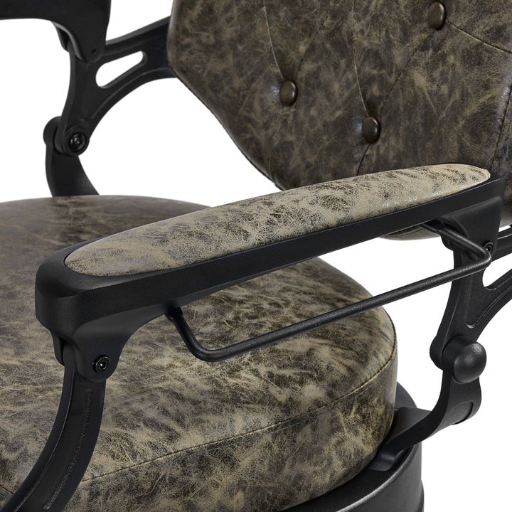 Sillón de Barberia Gabbiano President Old Leather Verde - imagen 16