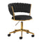 Silla Giratoria con Ruedas y Respaldo 4Rico QS-GW01G Terciopelo Negro