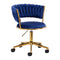 Silla Giratoria con Ruedas y Respaldo 4Rico QS-GW01G Terciopelo Azul
