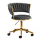 Silla Giratoria con Ruedas y Respaldo 4Rico QS-GW01G Terciopelo Gris