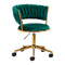 Silla Giratoria con Ruedas y Respaldo 4Rico QS-GW01G Terciopelo Verde