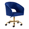 Silla Giratoria 4Rico QS-OF212G Terciopelo Azul