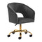 Silla Giratoria con Ruedas y Respaldo 4Rico QS-OF212G Terciopelo Gris