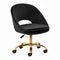 Silla Giratoria con Ruedas y Respaldo 4Rico QS-MF18G Terciopelo Negro