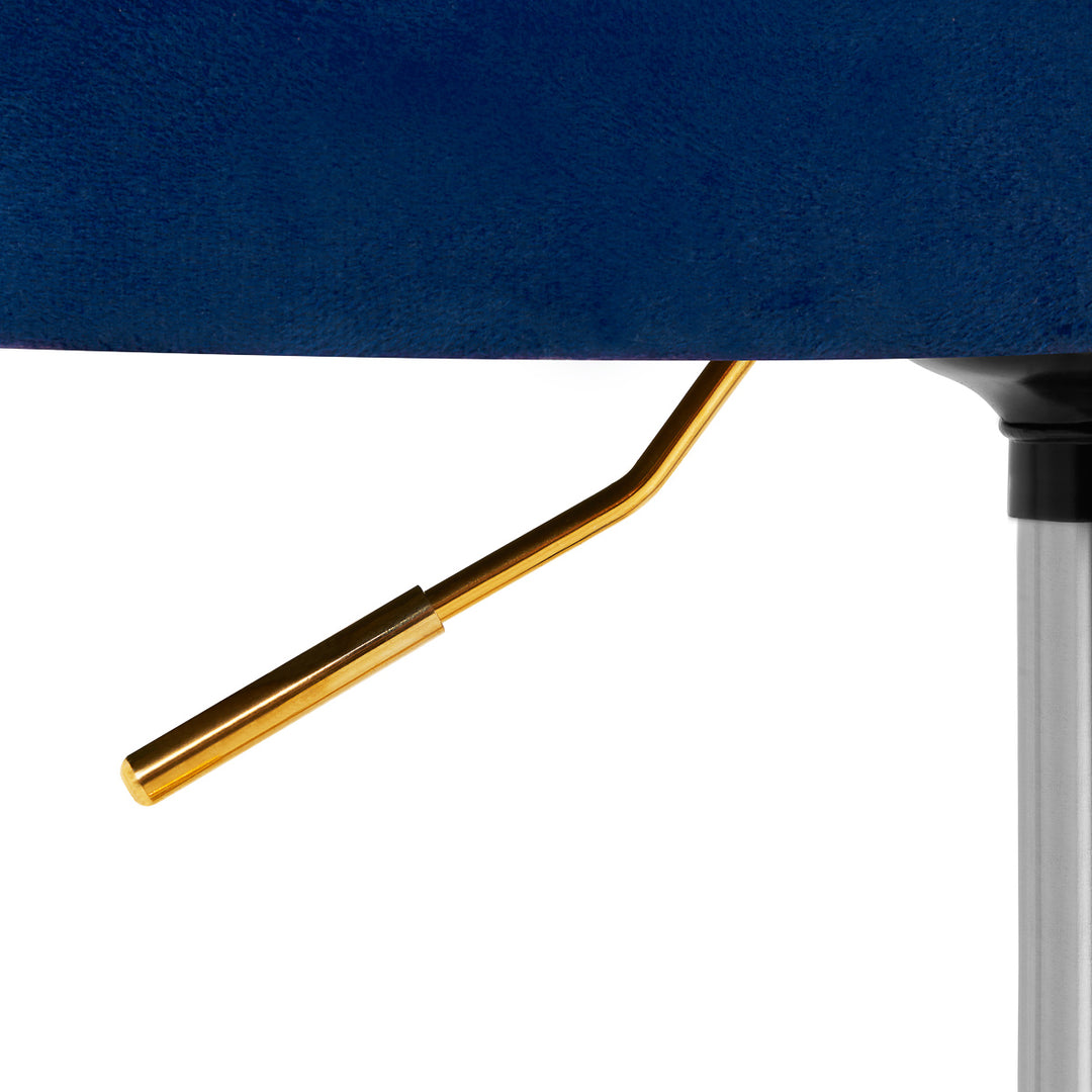 Silla de Terciopelo con Ruedas y Respaldo 4Rico QS-OF213G Dorado Azul Marino - imagen 7
