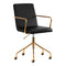 Silla Giratoria con Ruedas y Respaldo QS-OF211G Oro-Negro