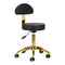 Taburete con Ruedas y Respaldo AM-304G Oro-Negro