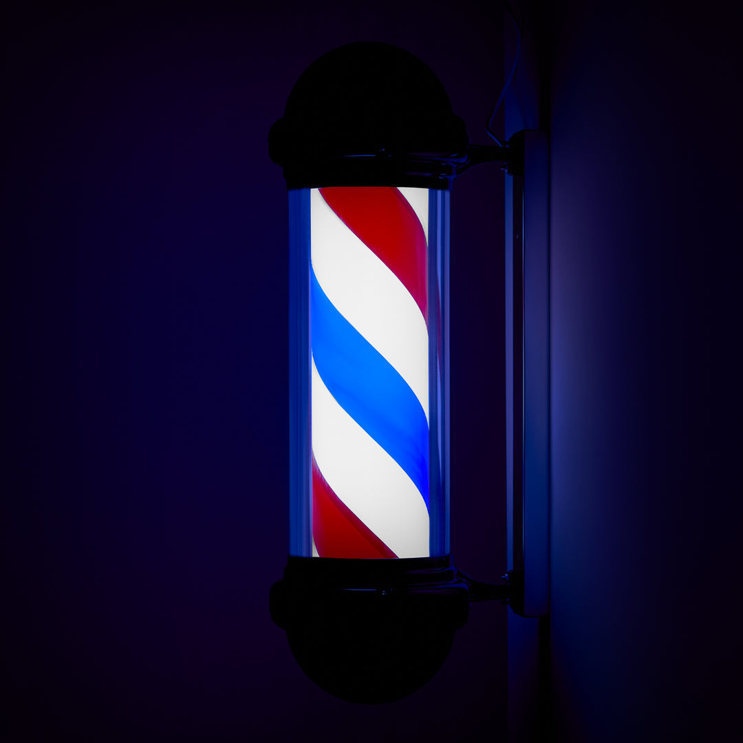Barber Pole Iluminado y Giratorio Gabbiano BB-02 Negro - imagen 2