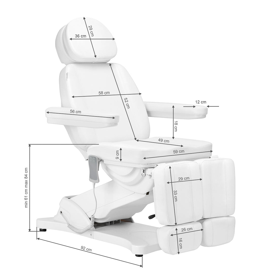 Sillón Estético Eléctrico Sillon Classic 2 Motores Pedi Blanco - imagen 20
