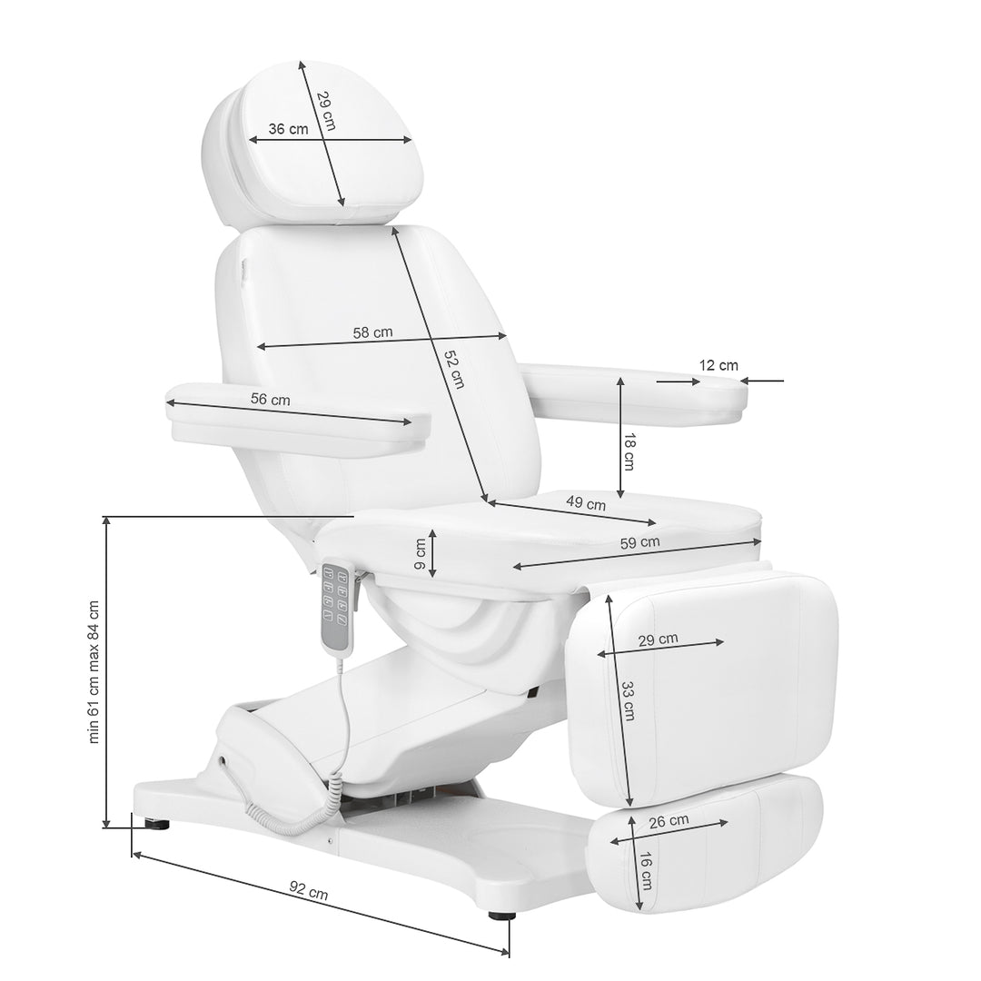 Sillón Estético Eléctrico Sillon Classic 4 Motores Inclinable Blanco - imagen 21