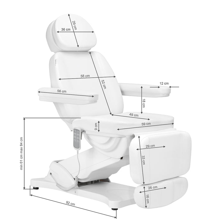 Sillón Estético Eléctrico Sillon Classic 4 Motores Inclinable Blanco - imagen 21