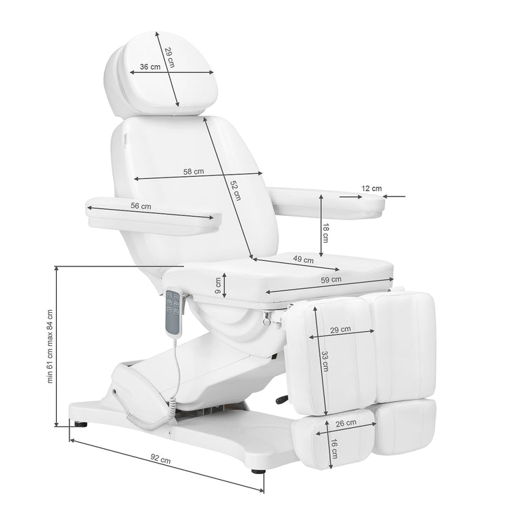 Sillón Estético Eléctrico Sillon Classic 3 Motores Inclinable Blanco - imagen 21
