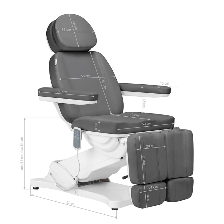 Sillón Estético Eléctrico Sillon Classic 3 Motores Inclinable Gris - imagen 21