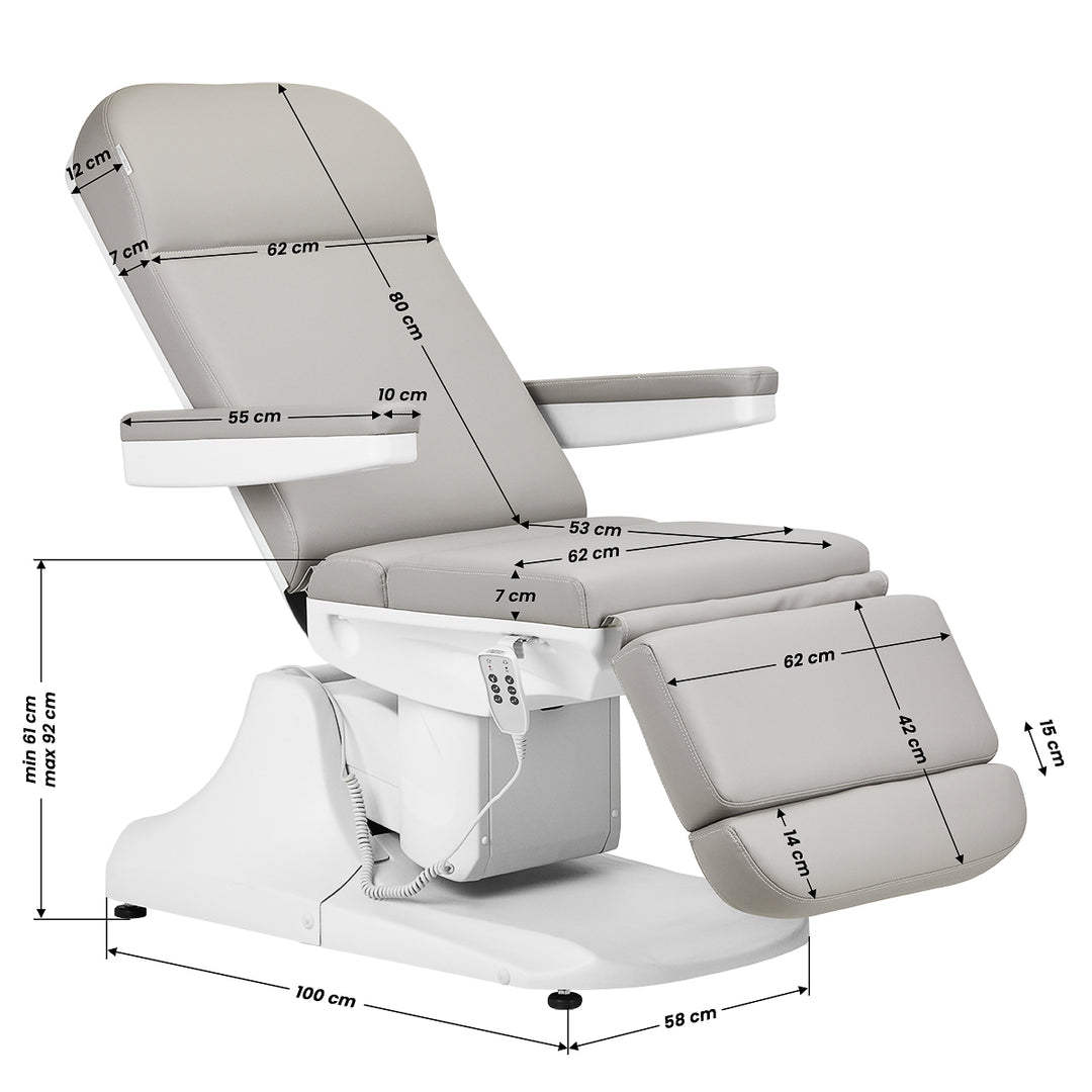 Sillón Estético Eléctrico Azzurro 891 3 Motores Gris - imagen 19