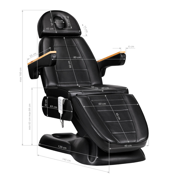 Sillón Estético Eléctrico Sillon Lux 273B 3 Motores con Taburete Negro - imagen 18