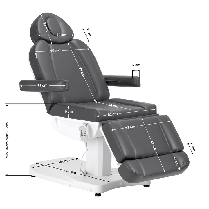 Sillón Estético Eléctrico Azzurro 803D 3 Motores Gris - imagen 24