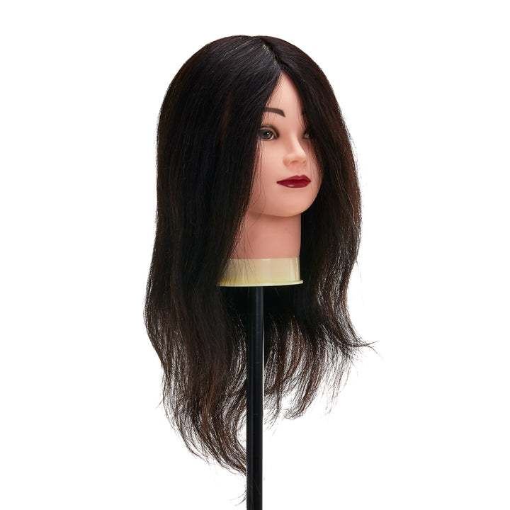 Cabeza Maniquí de Peluquería Gabbiano WZ1 Pelo Natural 30 cm Negro - imagen 3