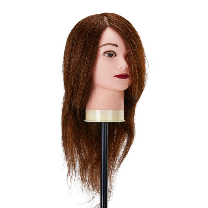 Cabeza Maniquí de Peluquería Gabbiano WZ1 Pelo Natural 30 cm Castaño - imagen 3