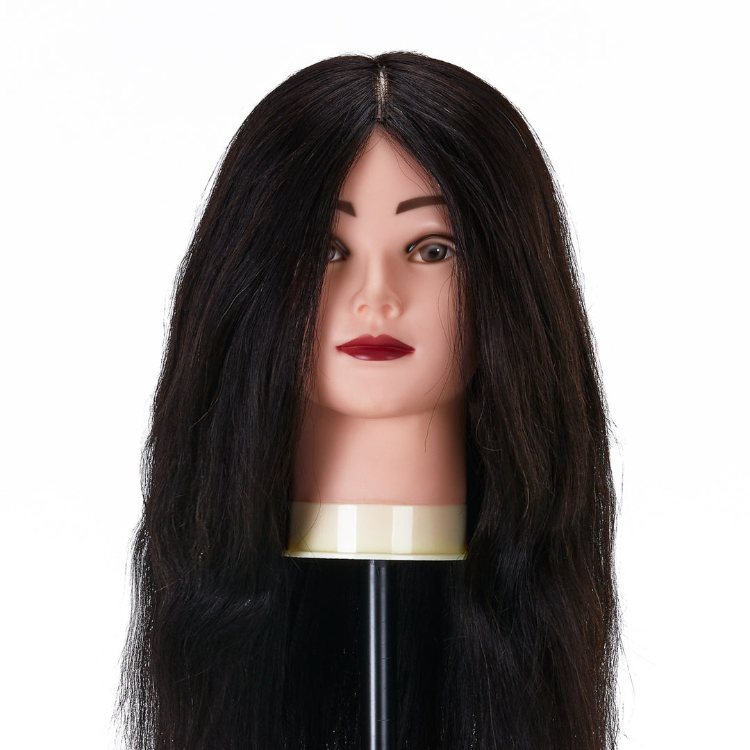 Cabeza Maniquí de Peluquería Gabbiano WZ1 Pelo Natural 42 cm Negro