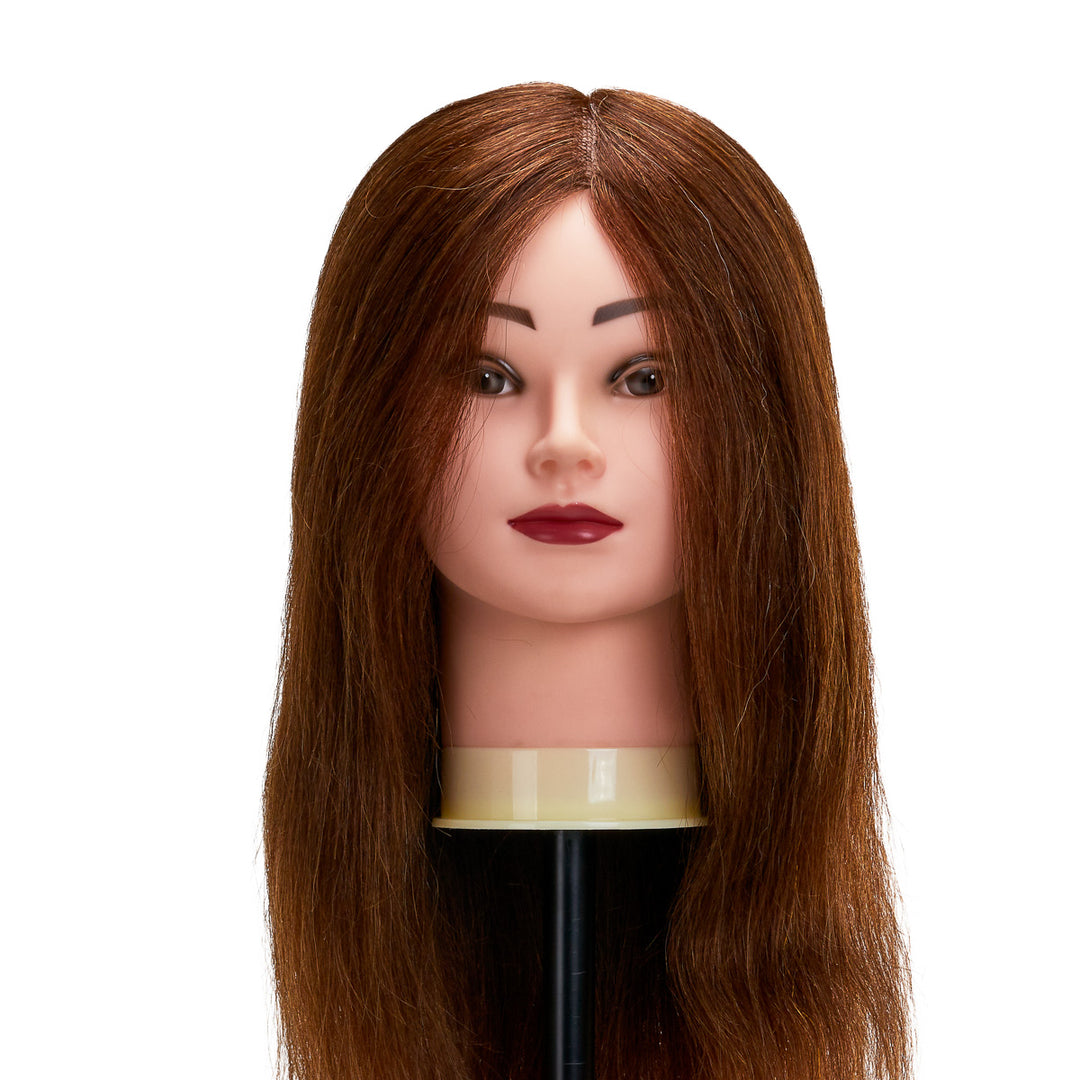 Cabeza Maniquí de Peluquería Gabbiano WZ1 Pelo Natural 42 cm Castaño