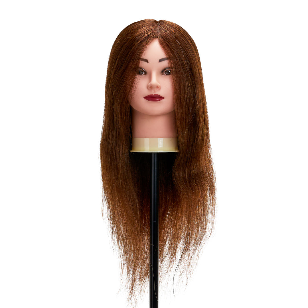 Cabeza Maniquí de Peluquería Gabbiano WZ1 Pelo Natural 42 cm Castaño - imagen 2