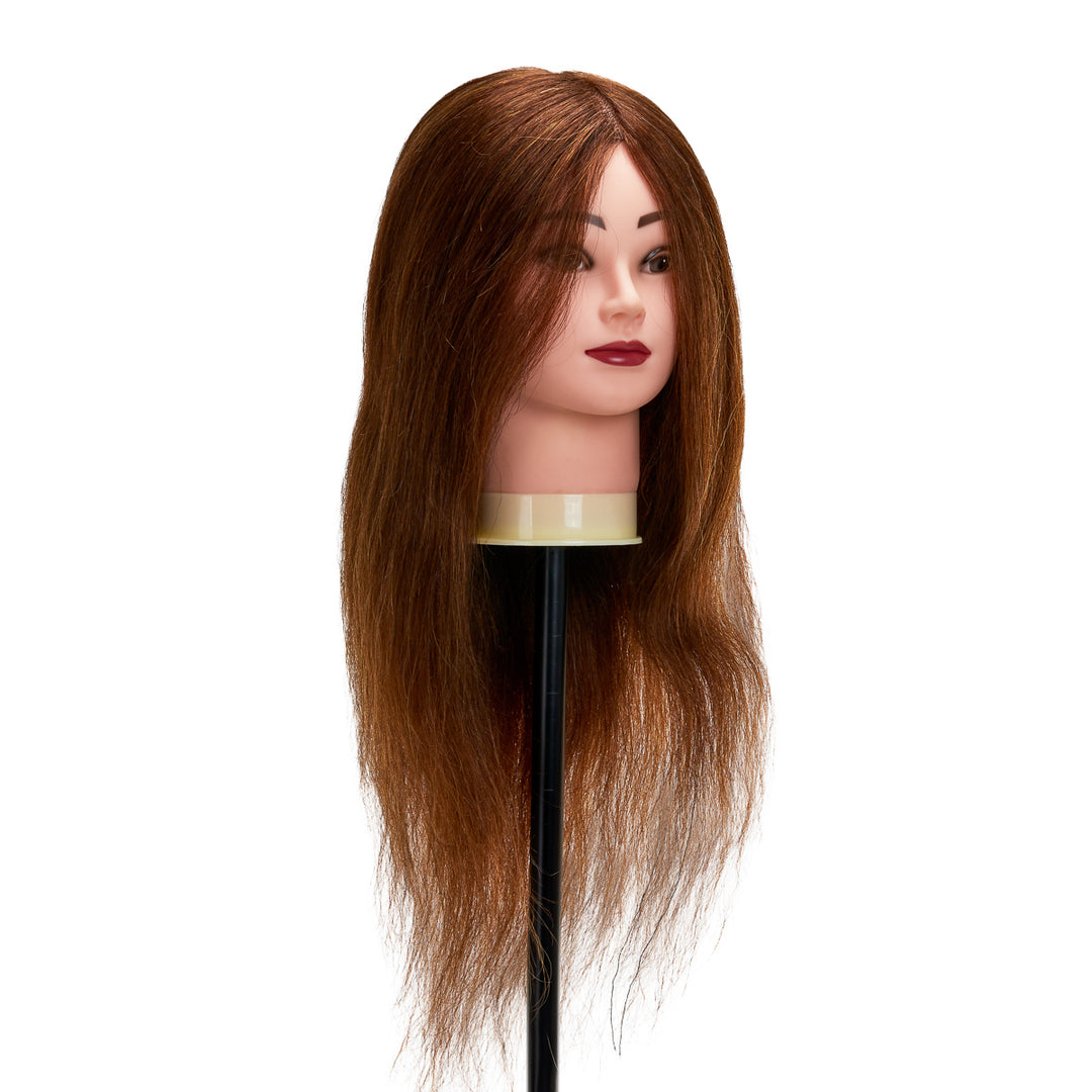 Cabeza Maniquí de Peluquería Gabbiano WZ1 Pelo Natural 42 cm Castaño - imagen 3