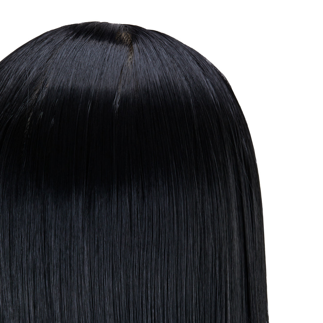 Cabeza Maniquí de Peluquería Gabbiano WZ2 Pelo Sintético 55 cm Negro - imagen 5