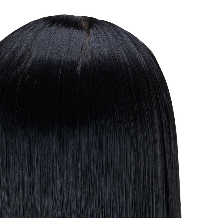 Cabeza Maniquí de Peluquería Gabbiano WZ2 Pelo Sintético 55 cm Negro - imagen 5