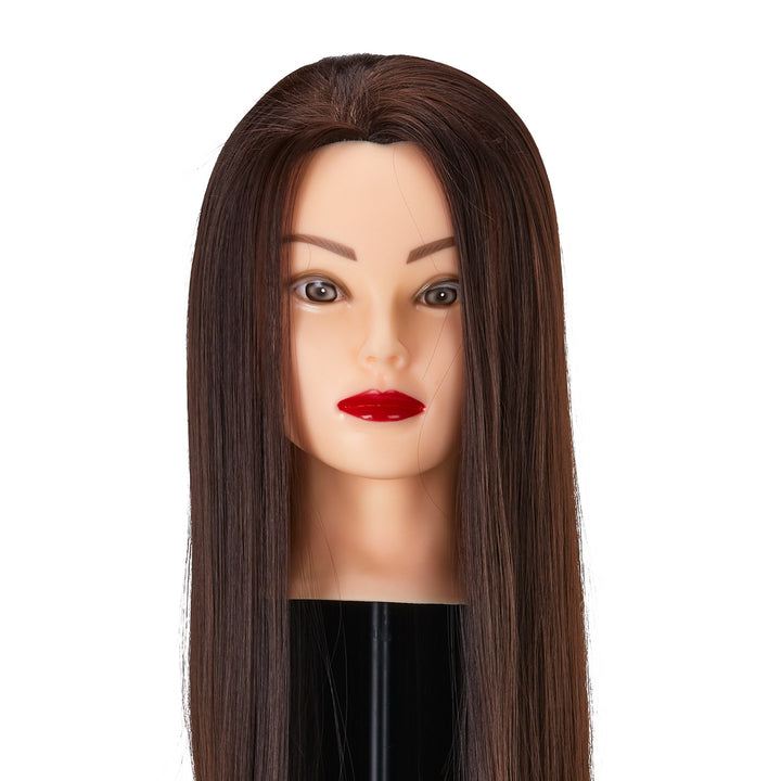 Cabeza Maniquí de Peluquería Gabbiano WZ2 Pelo Sintético 55 cm Castaño