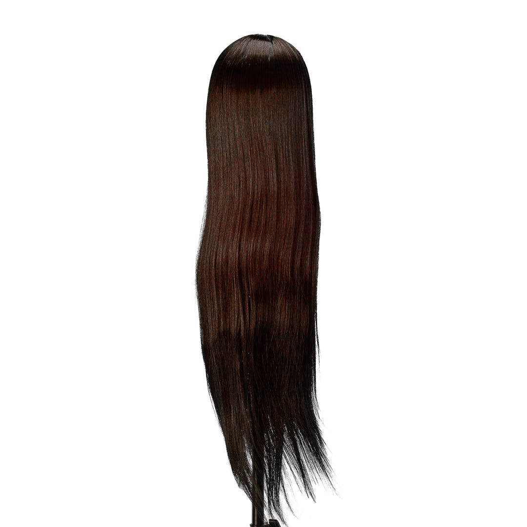 Cabeza Maniquí de Peluquería Gabbiano WZ2 Pelo Sintético 55 cm Castaño - imagen 4
