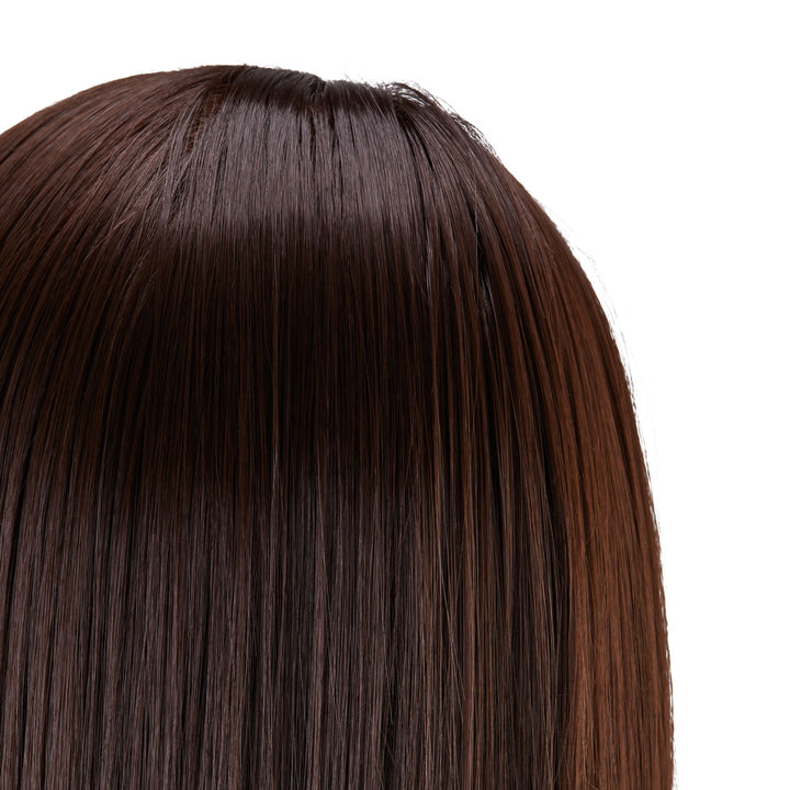 Cabeza Maniquí de Peluquería Gabbiano WZ2 Pelo Sintético 55 cm Castaño - imagen 5