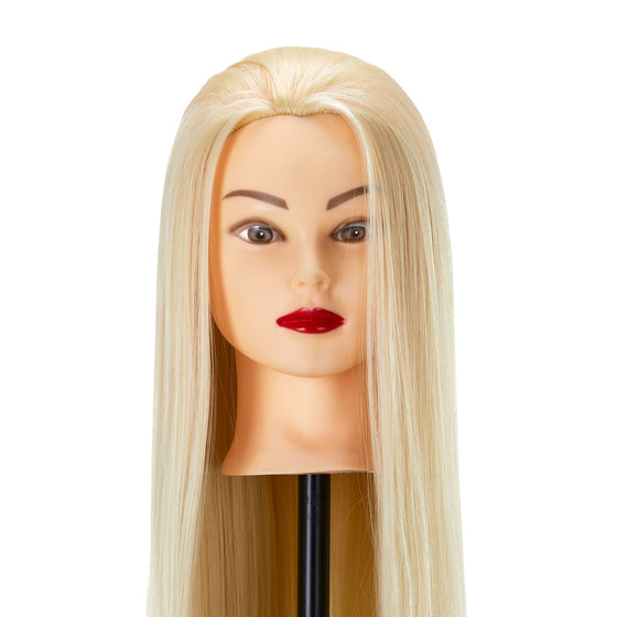 Cabeza Maniquí de Peluquería Gabbiano WZ2 Pelo Sintético 55 cm Rubio