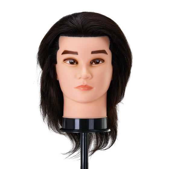 Cabeza Maniquí de Peluquería Hombre Gabbiano WZ3 Pelo Natural 20 cm Negro