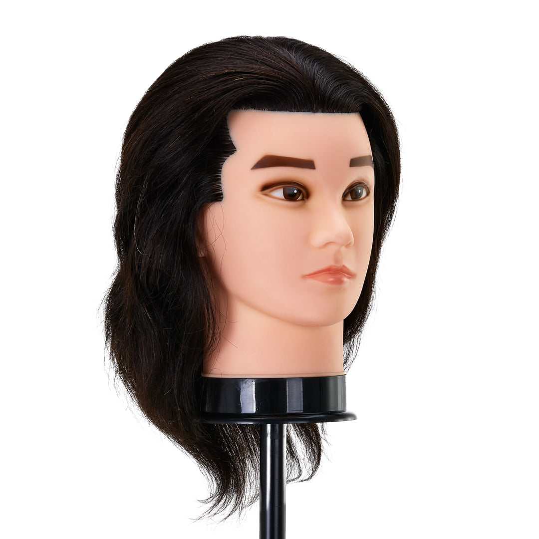 Cabeza Maniquí de Peluquería Hombre Gabbiano WZ3 Pelo Natural 20 cm Negro - imagen 2