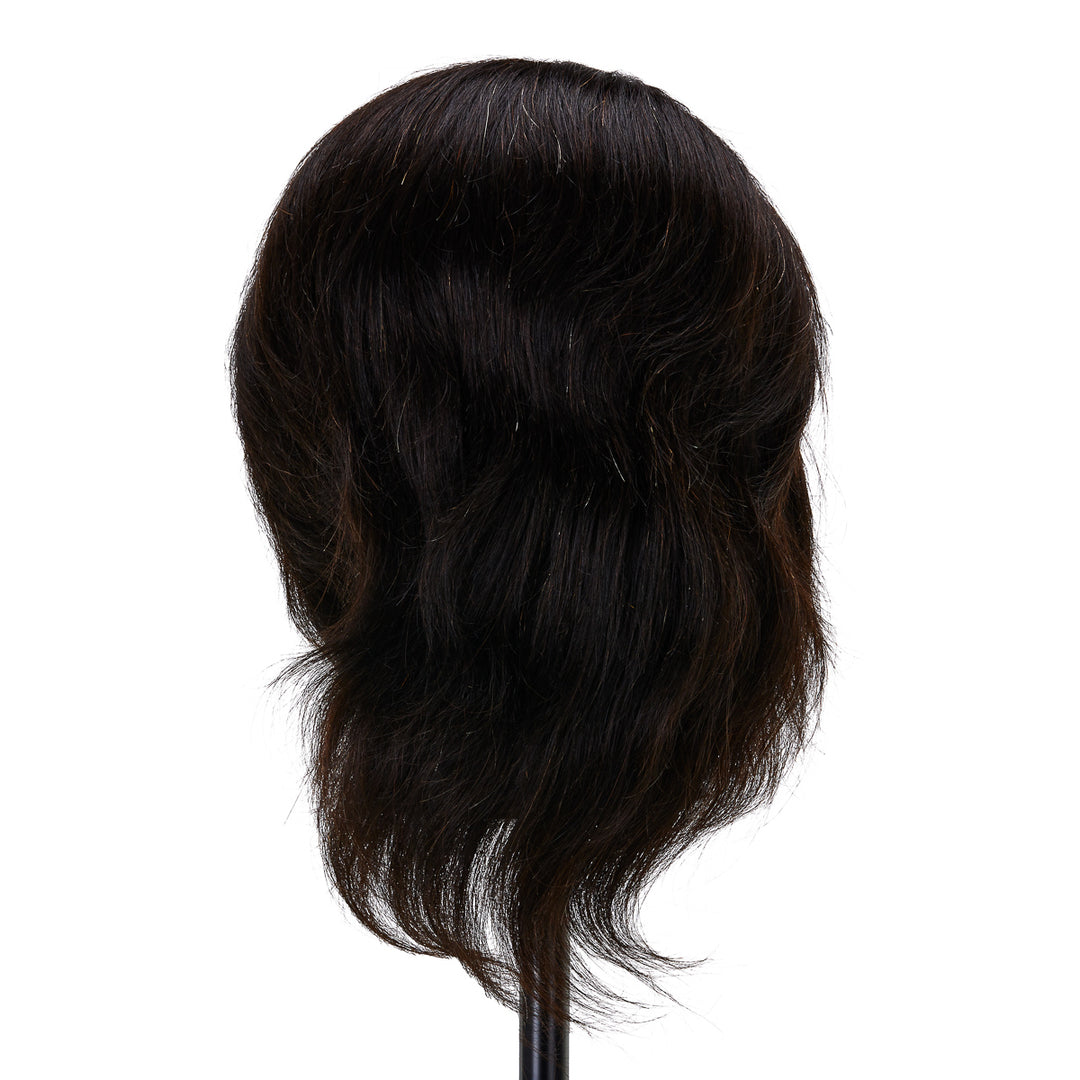 Cabeza Maniquí de Peluquería Hombre Gabbiano WZ3 Pelo Natural 20 cm Negro - imagen 3