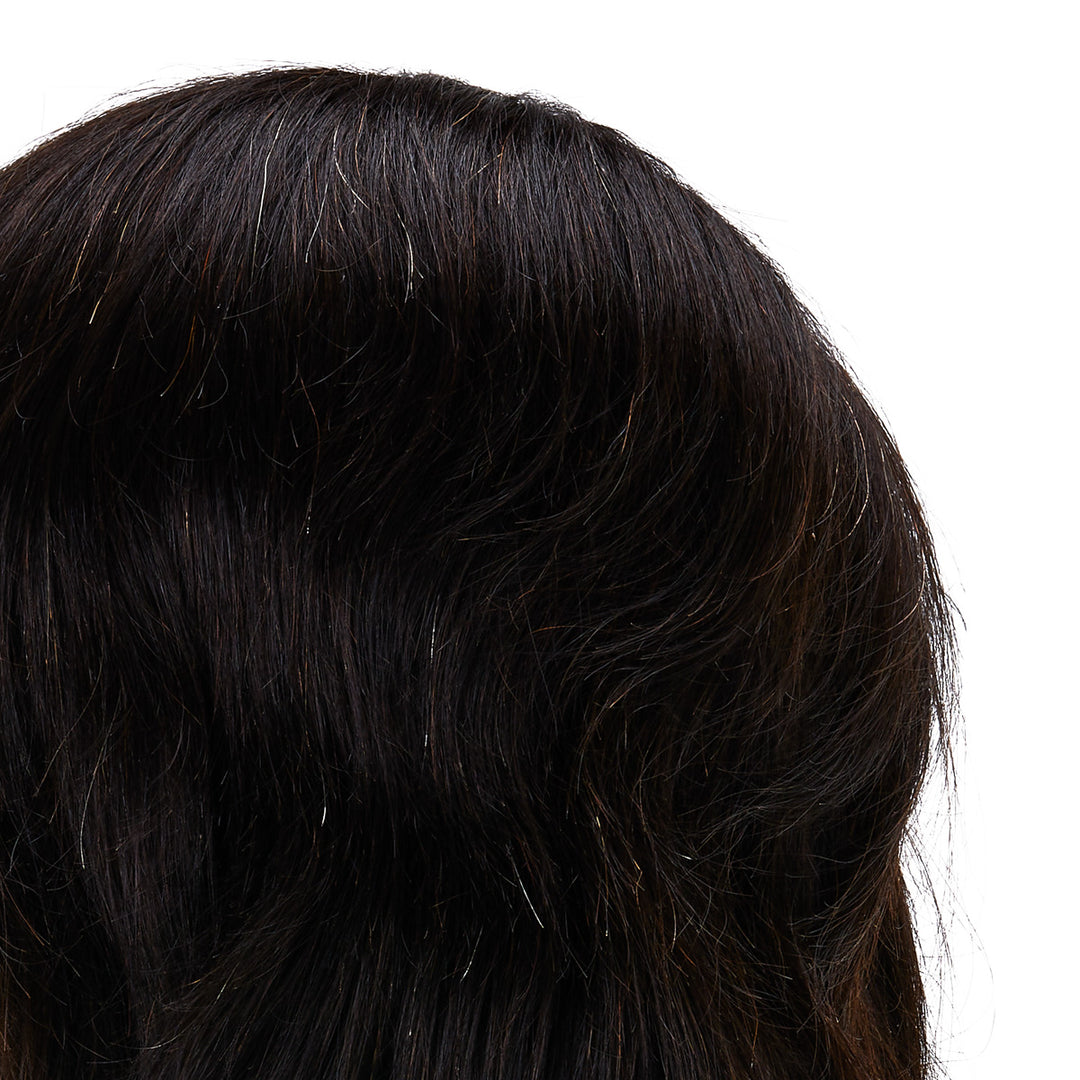 Cabeza Maniquí de Peluquería Hombre Gabbiano WZ3 Pelo Natural 20 cm Negro - imagen 4