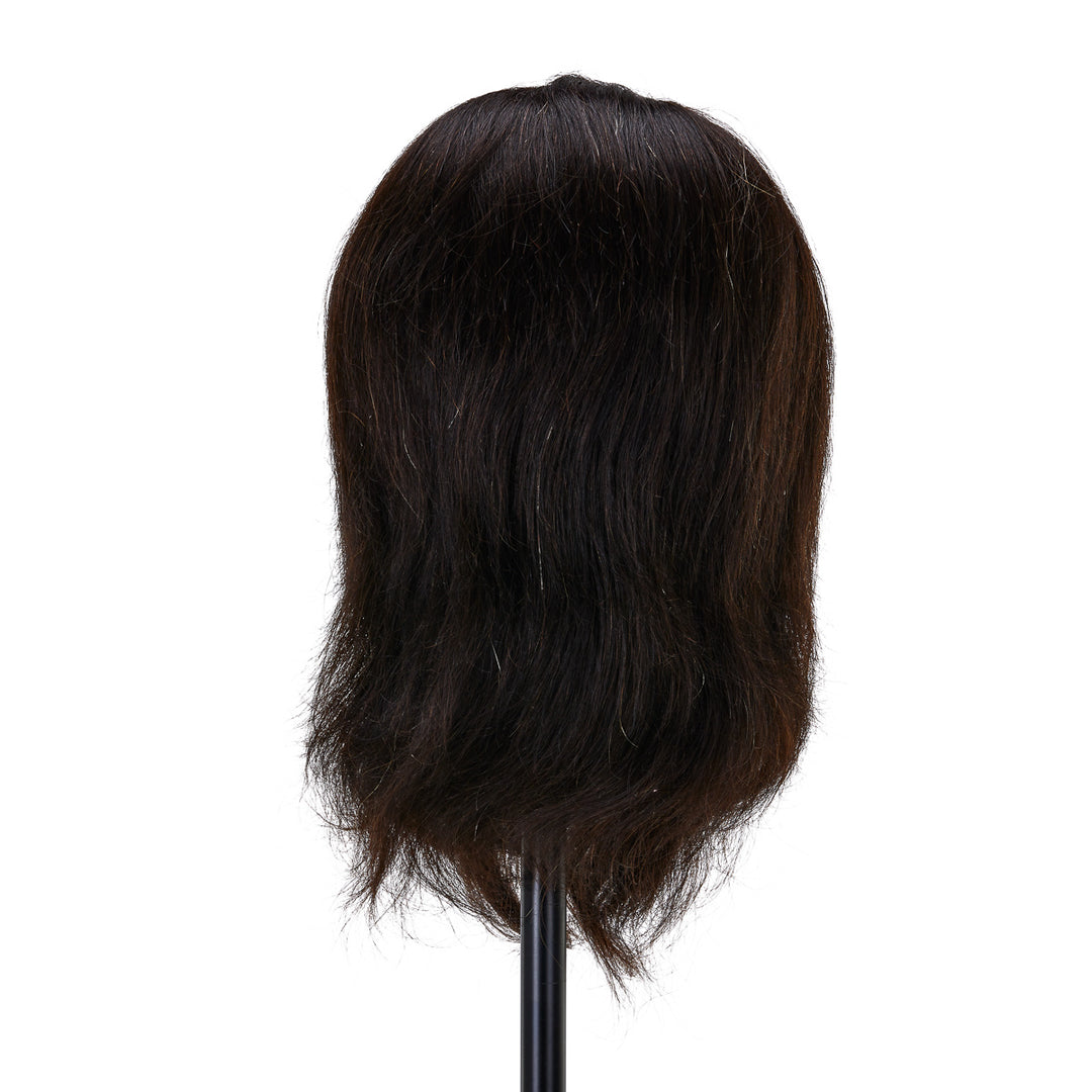 Cabeza Maniquí de Peluquería con Barba Gabbiano WZ4 Pelo Natural Negro - imagen 3