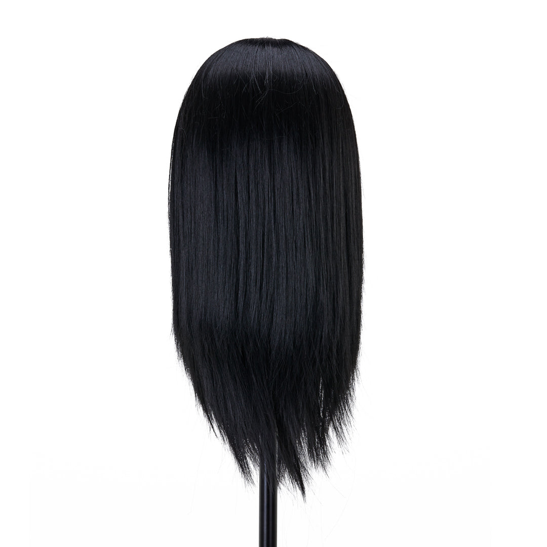 Cabeza Maniquí de Peluquería con Barba Gabbiano WZ4 Pelo Sintético Negro - imagen 4