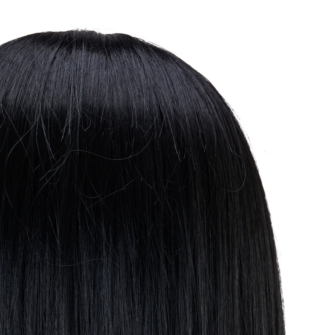Cabeza Maniquí de Peluquería con Barba Gabbiano WZ4 Pelo Sintético Negro - imagen 5