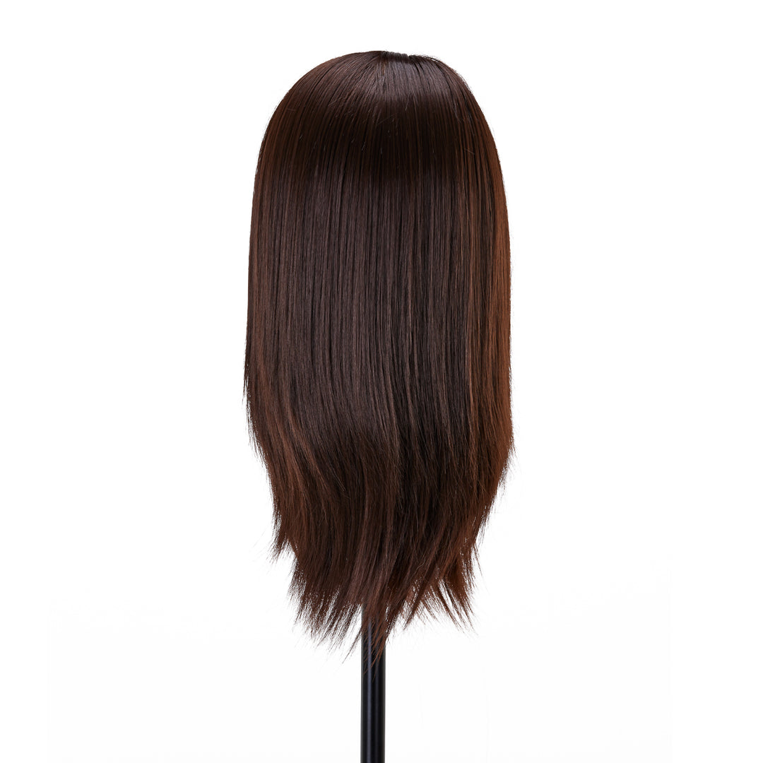 Cabeza Maniquí de Peluquería con Barba Gabbiano WZ4 Pelo Sintético Castaño - imagen 4