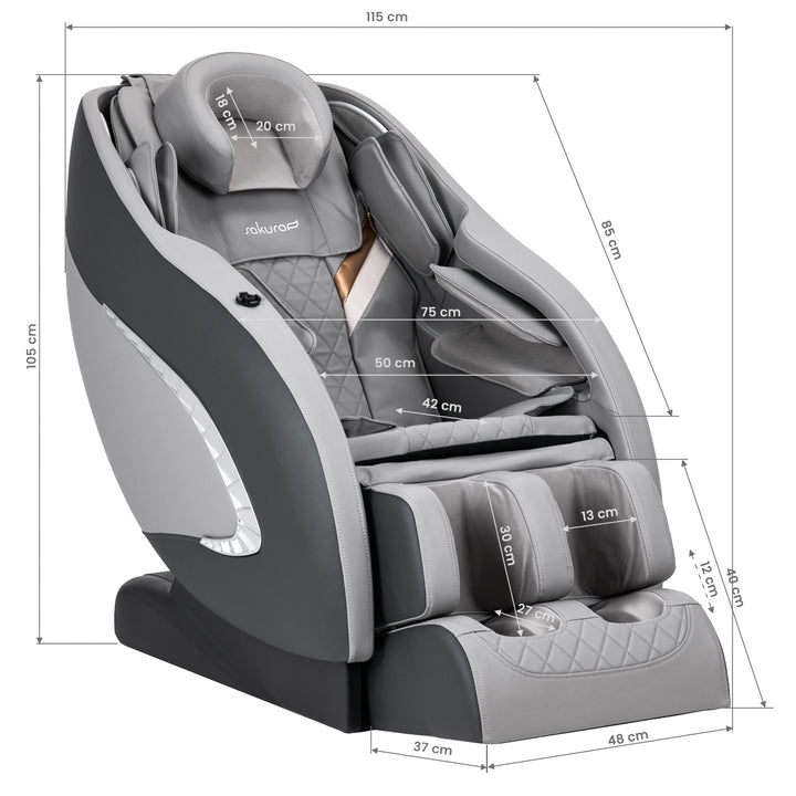 Sillón de Masaje Eléctrico Sakura Classic 305 Gris - imagen 17