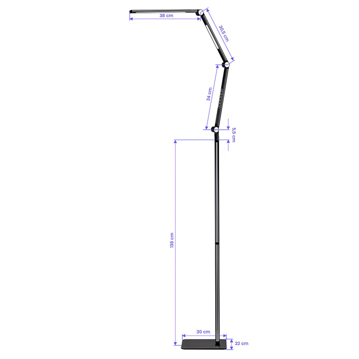 Lámpara LED con Trípode y Color e Intensidad de Luz Ajustables Yoga 22W Negra - imagen 11