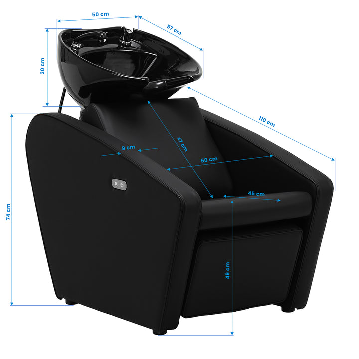 Unidad de Lavado Gabbiano Emma con Reposapiés Eléctrico Negro 12