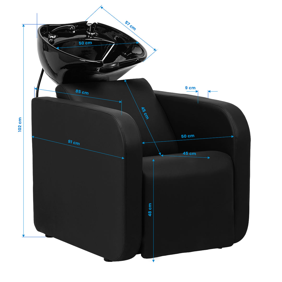 Unidad de Lavado Gabbiano Sylvia con Reposapiés Eléctrico Negro 13
