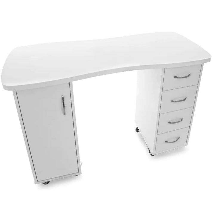 Mesa de Manicura 2027 Blanco con Ruedas 4
